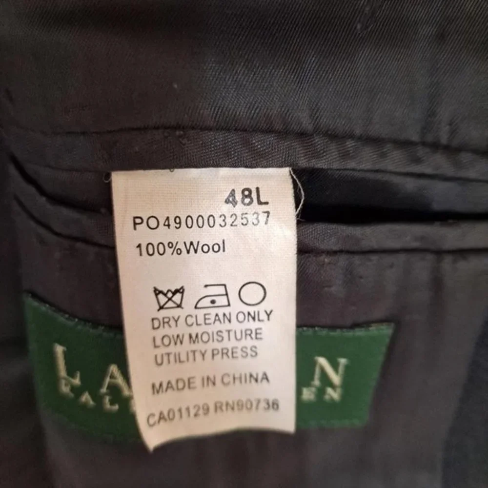RALPH‎ Lauren Light Black Suit Jacket Size 48L